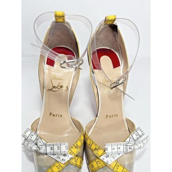 Christian Louboutin Multicolor Tape Measure Trimmed PVC Metri Pumps Sz EU 34.5 - Picture 6 of 16